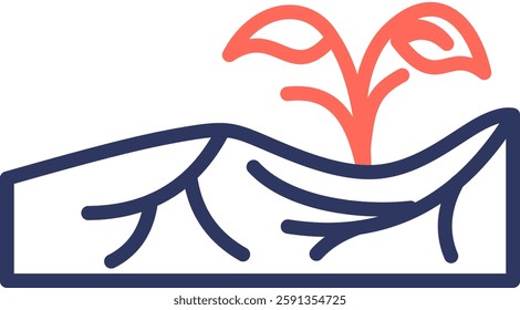 Drought Icon Line Color Vector Illustration
