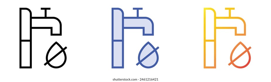 drought icon. Linear, Blue Fill and Gradient Style Design Isolated On White Background