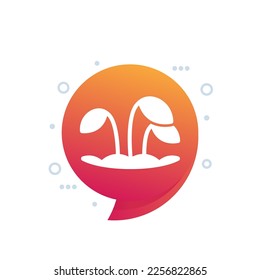 drought icon with a plant, vector