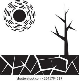 drought icon vector illustration drawing.