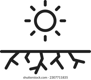 Drought icon vector image. Suitable for mobile application web application and print media.