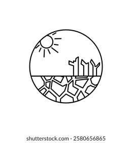 Drought icon Vector logo set flat