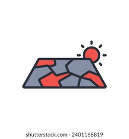 drought icon. vector.Editable stroke.linear style sign for use web design,logo.Symbol illustration.
