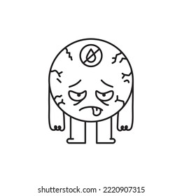 Drought land color line icon. Ecology. Pictogram for web page, mobile app, promo.