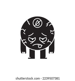 Drought land color line icon. Ecology. Pictogram for web page, mobile app, promo.