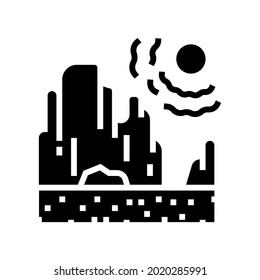 drought land glyph icon vector. drought land sign. isolated contour symbol black illustration