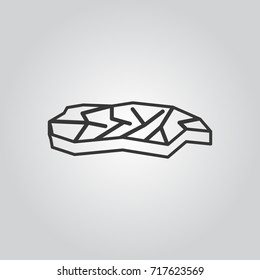 Drought land icon