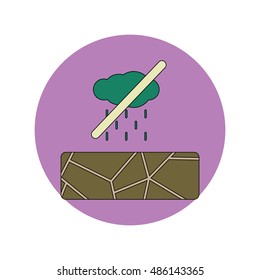 drought land icon Vector illustration in flat design of cracked earth and no rain