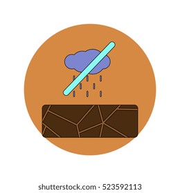 drought land icon Vector illustration in flat design of cracked earth and no rain