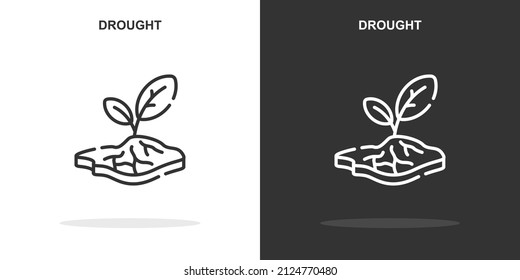 drought line icon. Simple outline style.drought linear sign. Vector illustration isolated on white background. Editable stroke EPS 10