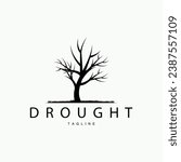 Drought Logo, Dry Tree Logo Design with Simple, Minimalist and Modern Vector Line Style
