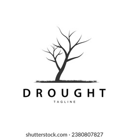 Drought Logo, Dry Tree Logo Design with Simple, Minimalist and Modern Vector Line Style
