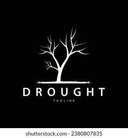 Drought Logo, Dry Tree Logo Design with Simple, Minimalist and Modern Vector Line Style