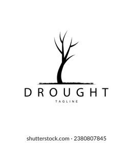 Dürrelogo, Design des Dry-Tree-Logos mit einfachem, minimalistischem und modernem Vektorlinienstil