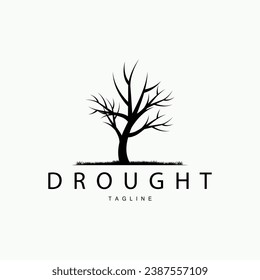 Drought Logo, Dry Tree Logo Design with Simple, Minimalist and Modern Vector Line Style