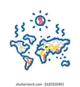 drought map doodle icon sketch vector. drought map sign. isolated symbol illustration