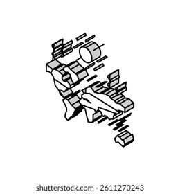 drought map isometric icon vector. drought map sign. isolated symbol illustration