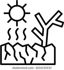 Drought outline Icon, Natural Crisis 