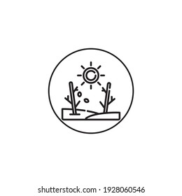 drought outline style icon in circle