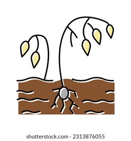 Dürrearmut Problem Farbe Symbol Vektorgrafik. Dürrearmut als Zeichen. einzelne Symbolillustration