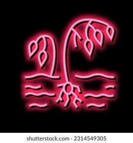 drought poverty problem neon light sign vector. drought poverty problem illustration