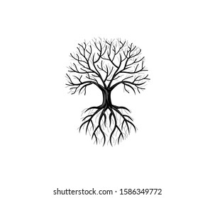 drought tree logo, vector illustration