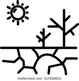 Drought Vector Line Icon Design