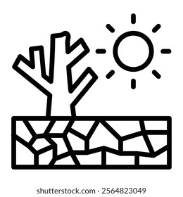 Drought Vector Line Icon Design