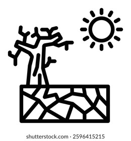 Drought Vector Line Icon Design