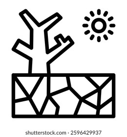 Drought Vector Line Icon Design