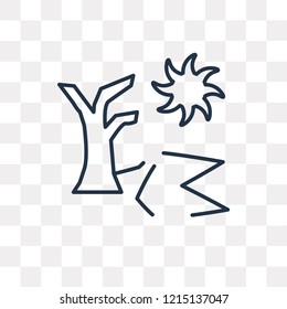 Drought vector outline icon isolated on transparent background, high quality linear Drought transparency concept can be used web and mobile