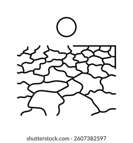 drought weather natural phenomena line icon vector. drought weather natural phenomena sign. isolated contour symbol black illustration