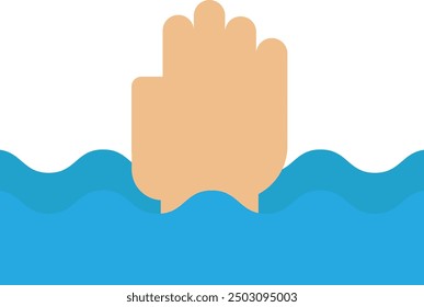 Drown Help Drowning Icon Vector Flat Illustration
