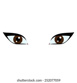 Drown human eyes. Vector illustration. 