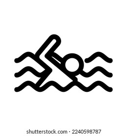 ertrinkbares Symbol oder Logo einzeln auf Zeichen, Vektorgrafik - hochwertige Vektorsymbole in schwarzem Stil
