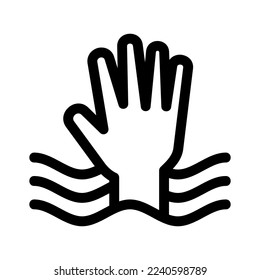 drown icon or logo isolated sign symbol vector illustration - high quality black style vector icons

