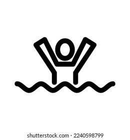 drown icon or logo isolated sign symbol vector illustration - high quality black style vector icons
