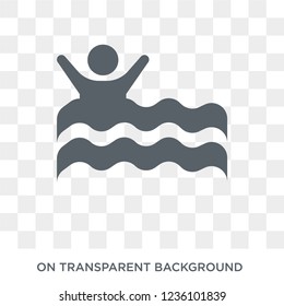 Drown icon. Trendy flat vector Drown icon on transparent background from Insurance collection. 