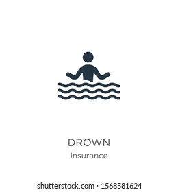 Drown icon vector. Trendy flat drown icon from insurance collection isolated on white background. Vector illustration can be used for web and mobile graphic design, logo, eps10
