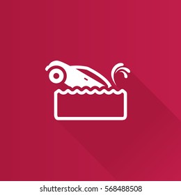 Drowned car icon in Metro user interface color style. Automotive accident flood