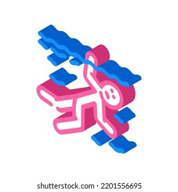 drowned man accident isometric icon vector. drowned man accident sign. isolated symbol illustration