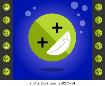Drowned smile in flat design style