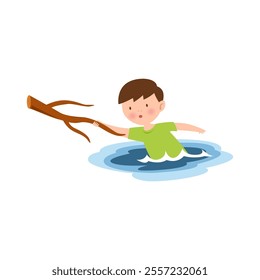 drowning child concept. vector illustration