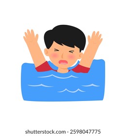 drowning child concept. vector illustration