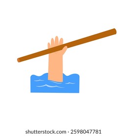 drowning child concept. vector illustration