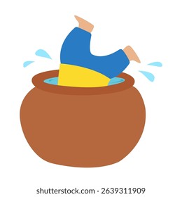 drowning child concept. vector illustration