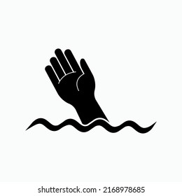 Drowning Icon. Drown, Accident Symbol In Water - Vector.