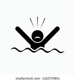 Drowning Icon. Drown Symbol - Vector.