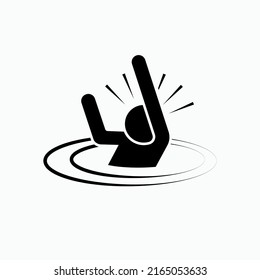 Drowning Icon. Drown Symbol - Vector.