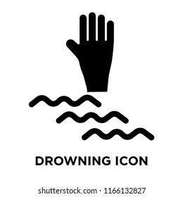 Drowning icon vector isolated on white background, Drowning transparent sign